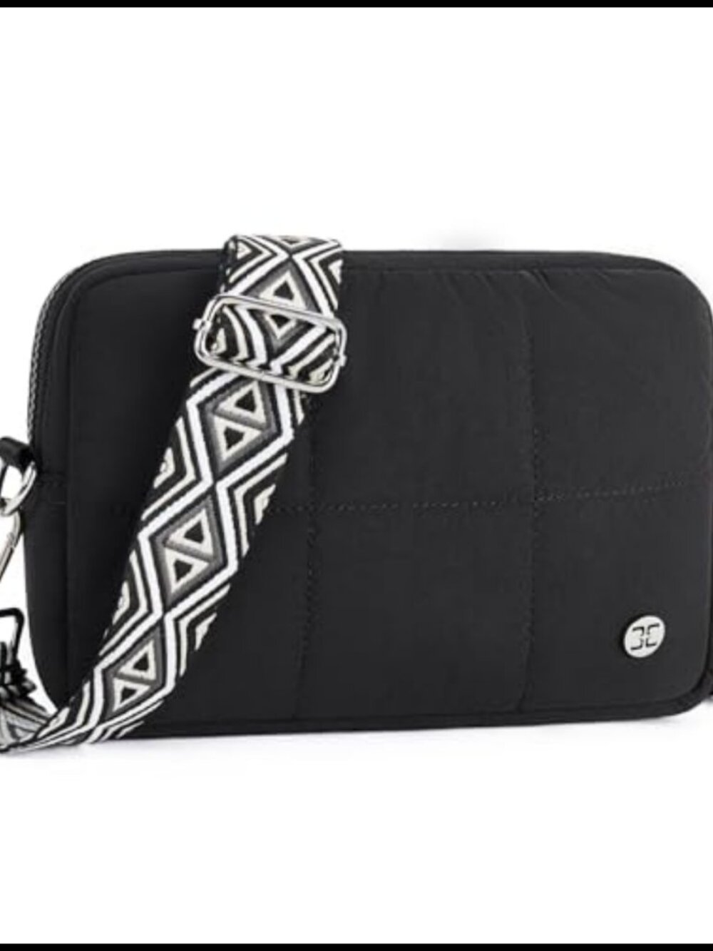 Water Resistant Quilted Crossbody Bag with Adjustable Guitar Strap
